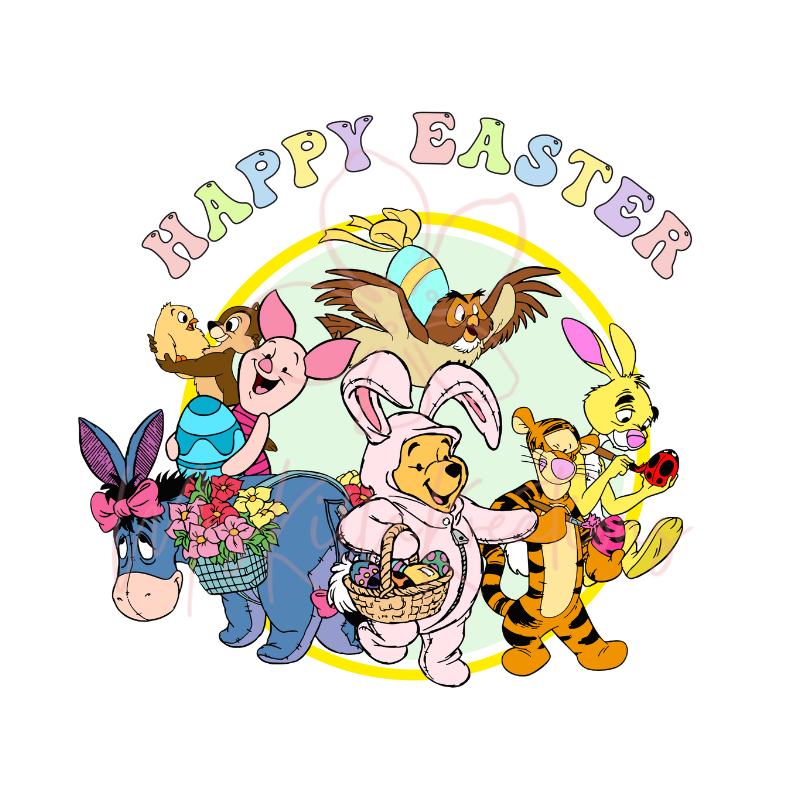 Bear & friends Happy Easter DTF transfer