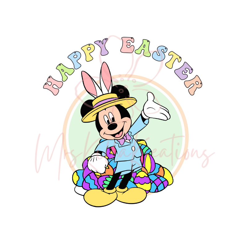 Mouse Happy Easter DTF transfer