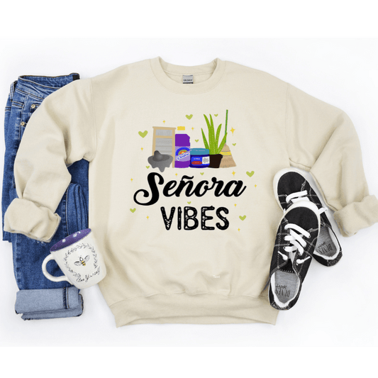 Señora vibes crewneck sweater - Mrskillakreations 