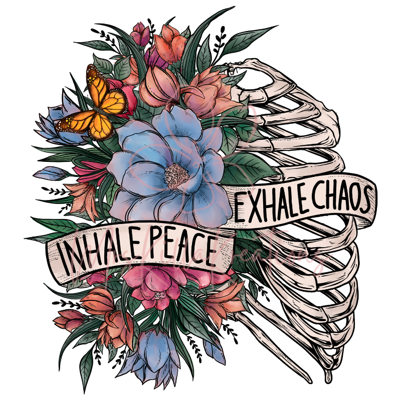 inhale peace exhale chaos DTF transfer
