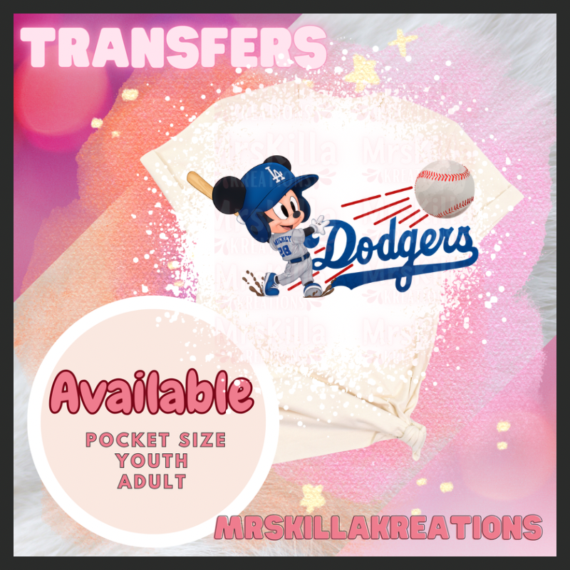 LA baseball mouse  DTF Transfer