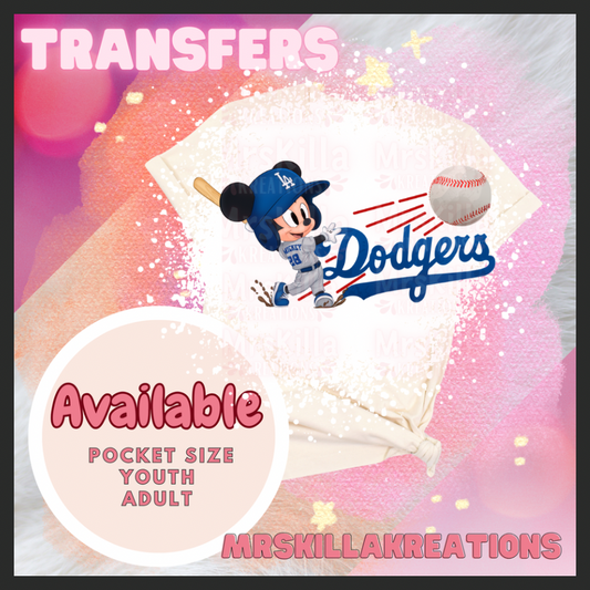 LA baseball mouse  DTF Transfer