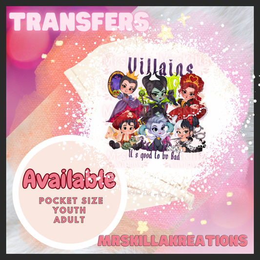 Villains its good to be bad DTF Transfer