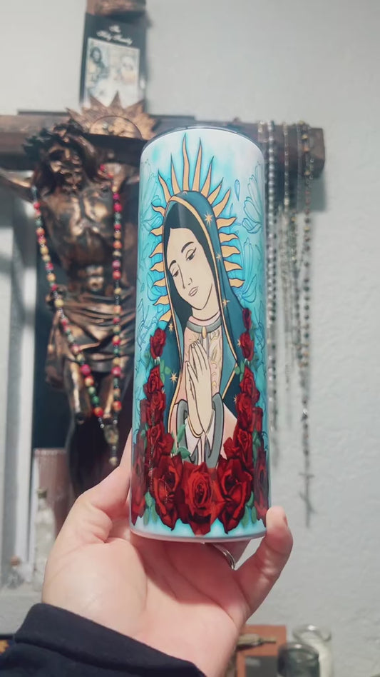 Virgencita 20oz skinny tumbler