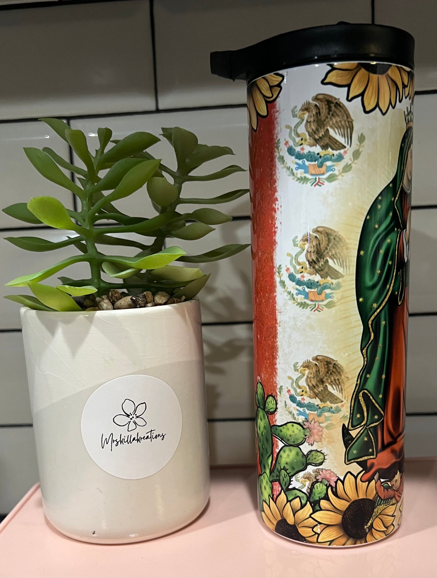 Virgencita de Guadalupe Skinny Tumbler - Mrskillakreations 