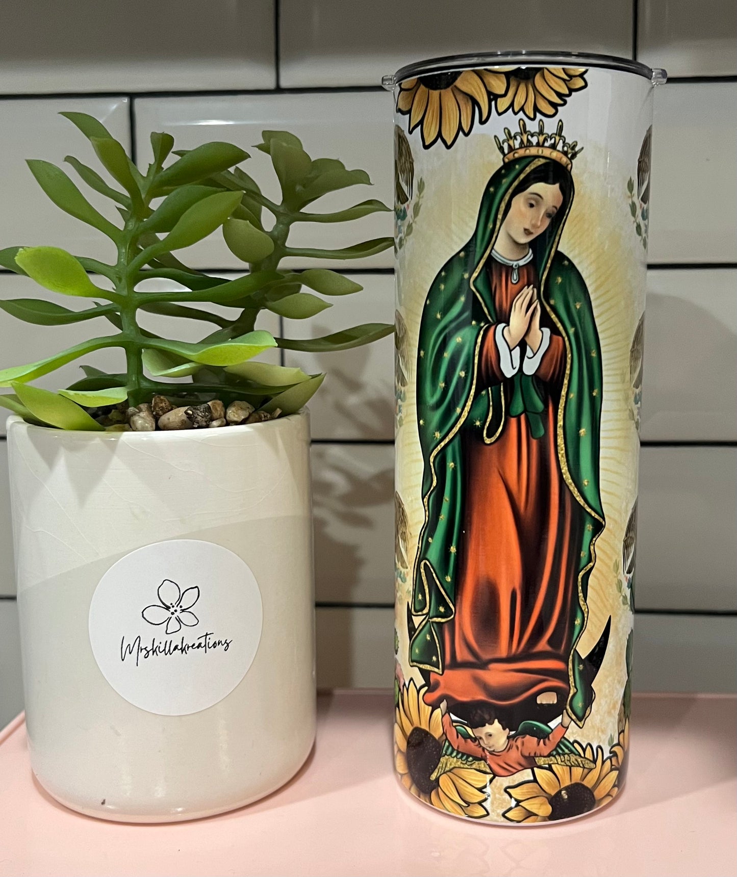 Virgencita de Guadalupe Skinny Tumbler - Mrskillakreations 