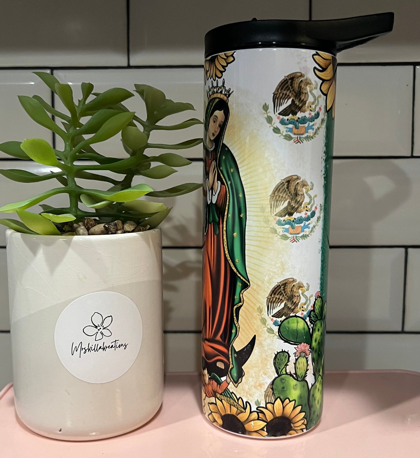 Virgencita de Guadalupe Skinny Tumbler - Mrskillakreations 