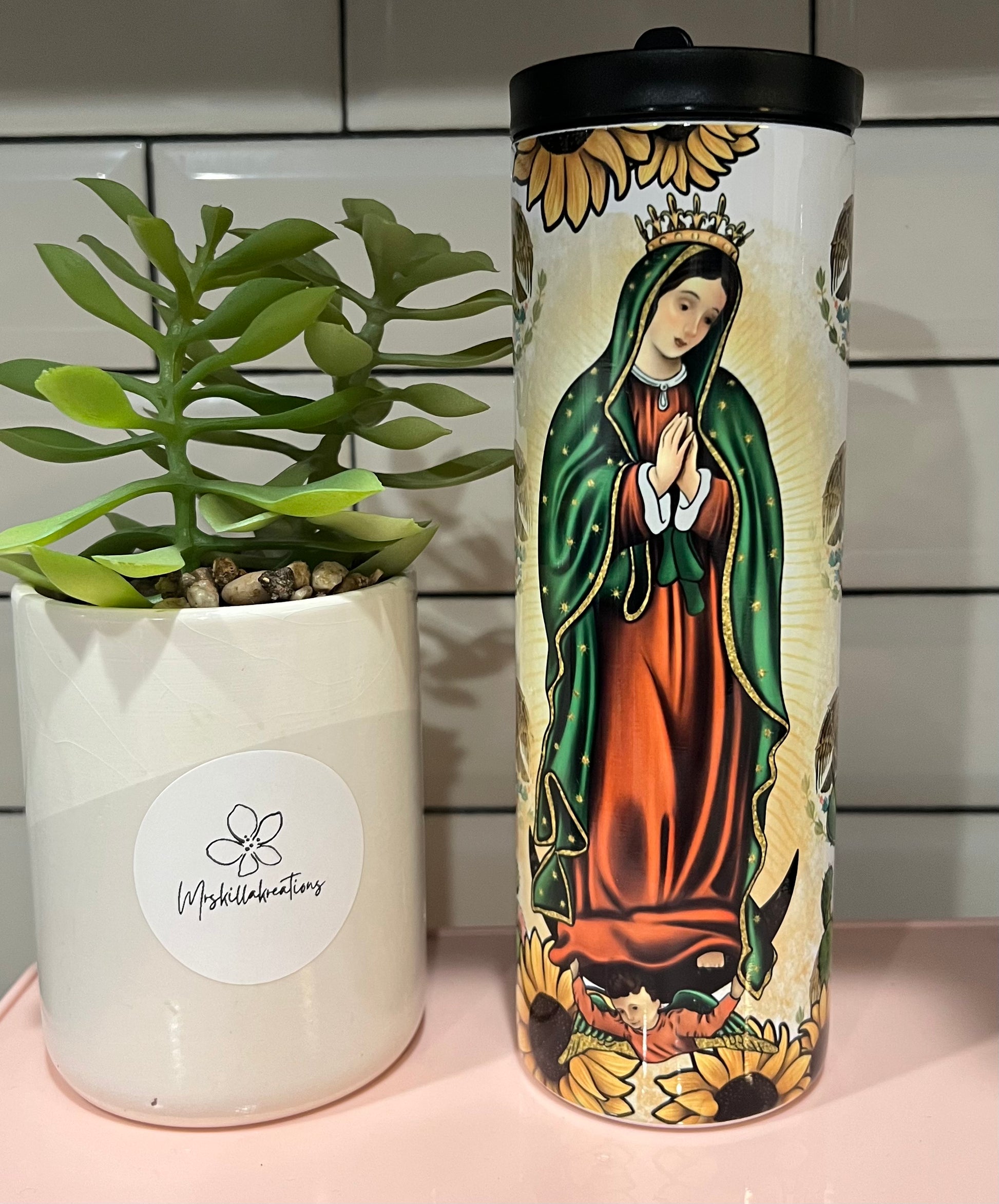 Virgencita de Guadalupe Skinny Tumbler - Mrskillakreations 